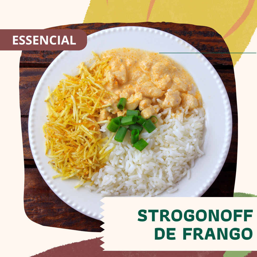 Strogonoff de frango com cogumelos frescos