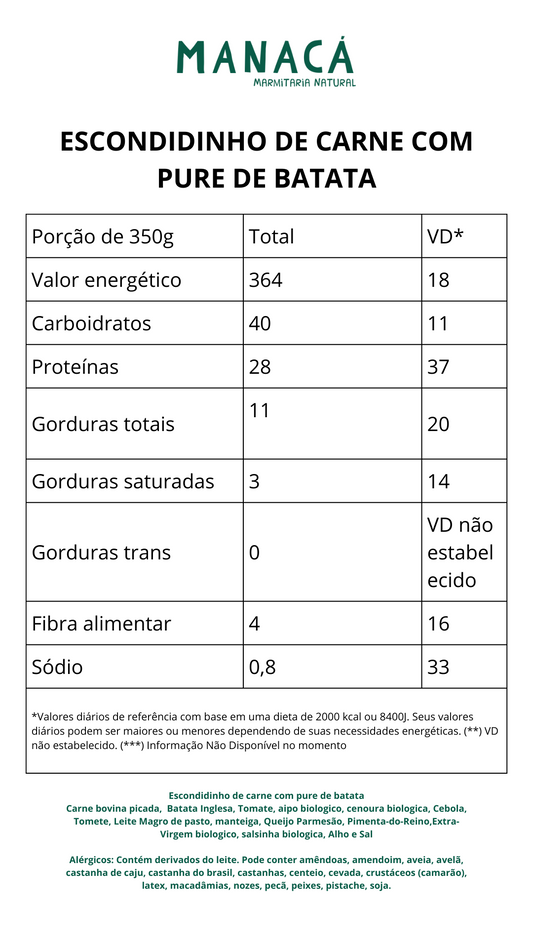 Escondidinho de carne e pure de batata