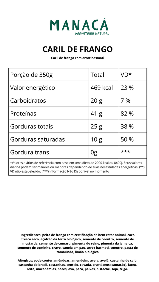 Frango Tikka Masala com arroz branco