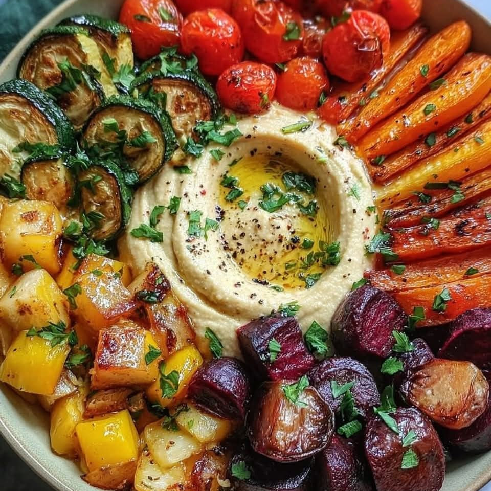 🥕 Tábua de legumes BIO assados com hommus - 4 pax