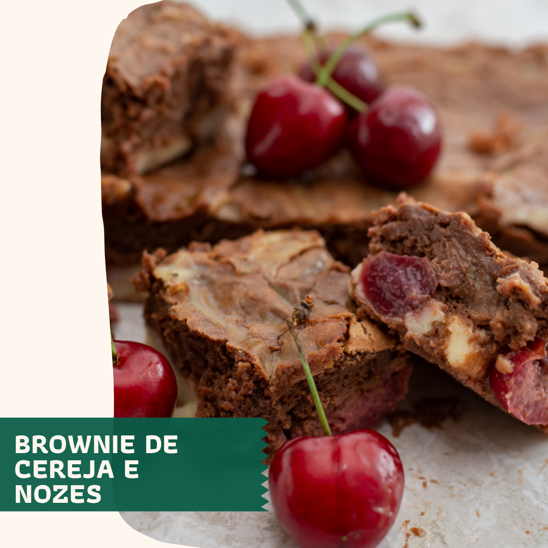 Brownie de cereja e nozes (3 unid)