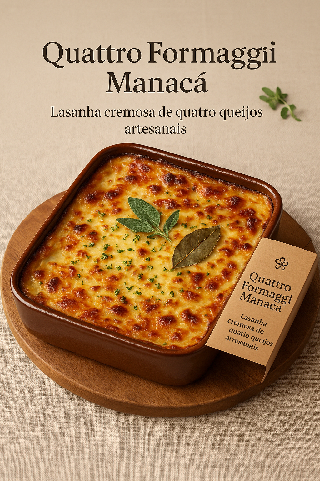 Lasanha Quattro Formaggi  - 4 pessoas