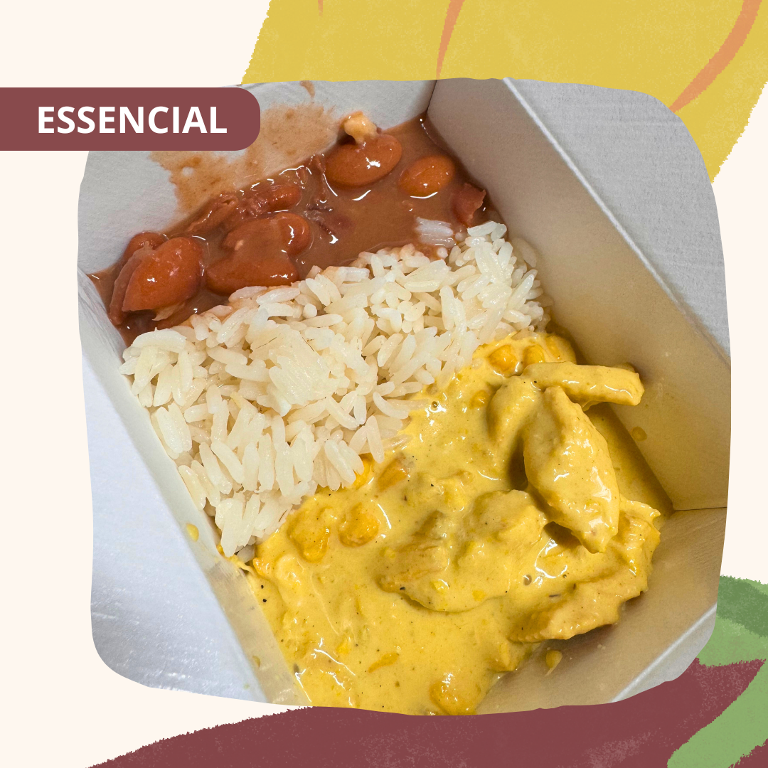 Frango com creme de milho, arroz e feijão - 350g