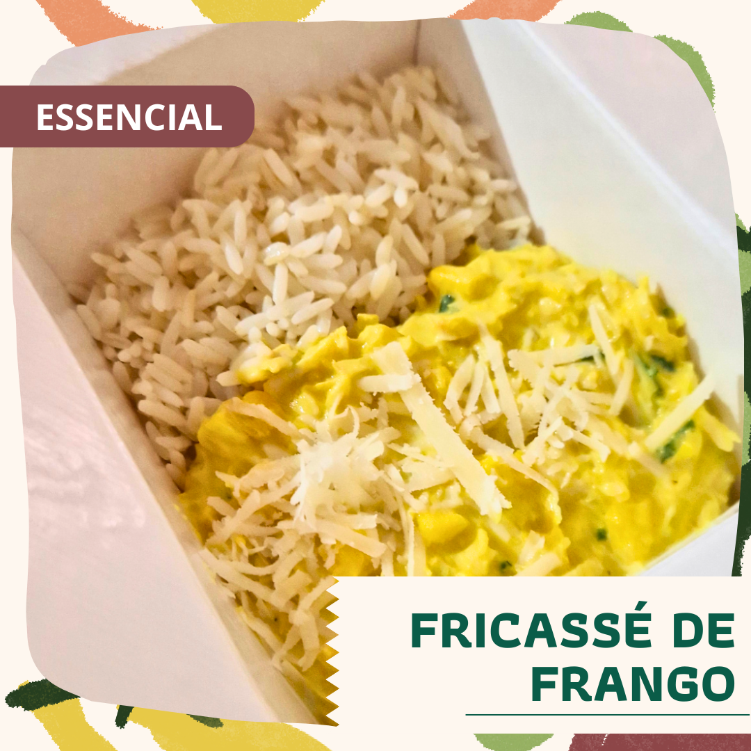 Fricassé de frango com arroz branco