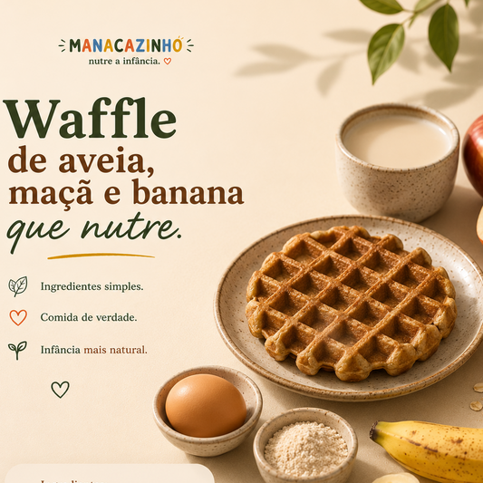 Waffle de aveia, maçã e banana - 2 unid