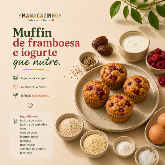 Muffin de framboesa e iogurte - 4 unid