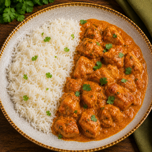Frango Tikka Masala com arroz branco