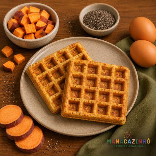 Waffle de batata doce e chia - 2 unid