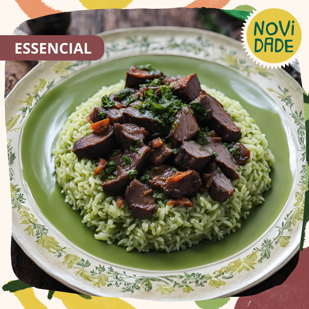 Carne de Panela com arroz integral verde