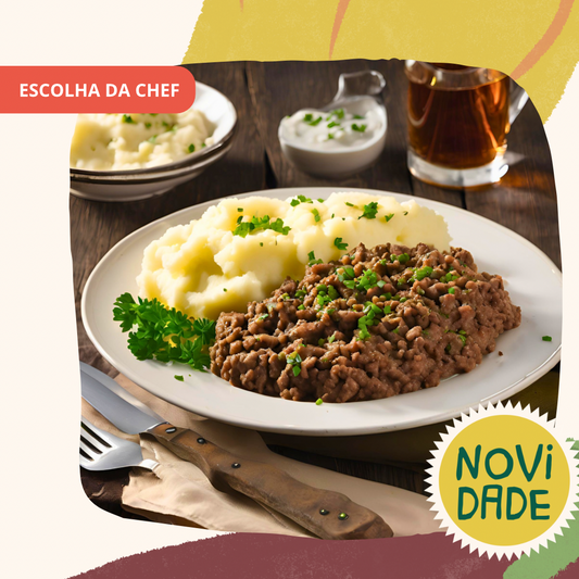 Carne picada com puré de batata