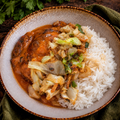 Frango ao molho coreano Gochujang, vegetais e arroz