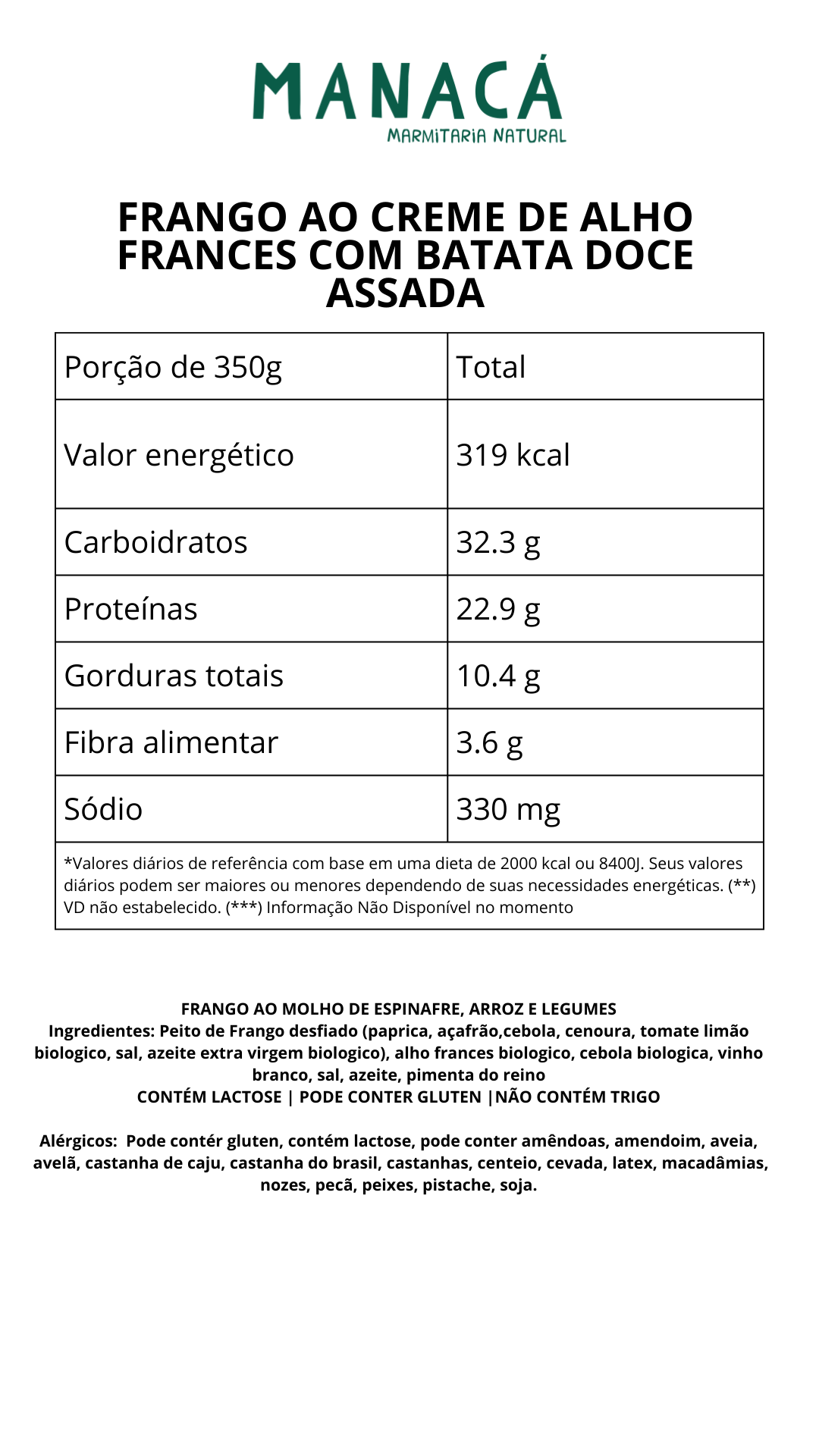 Frango ao creme de alho francês com batata doce assada com paprica e alecrim
