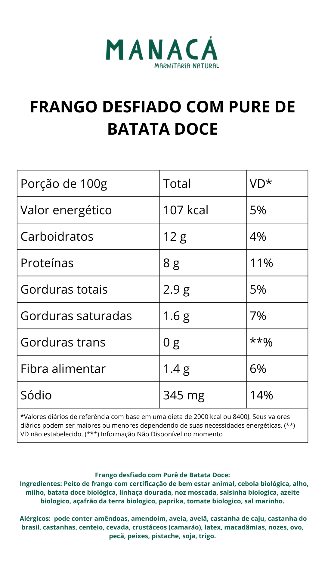 Escondidinho de Frango desfiado com puré de batata doce XL
